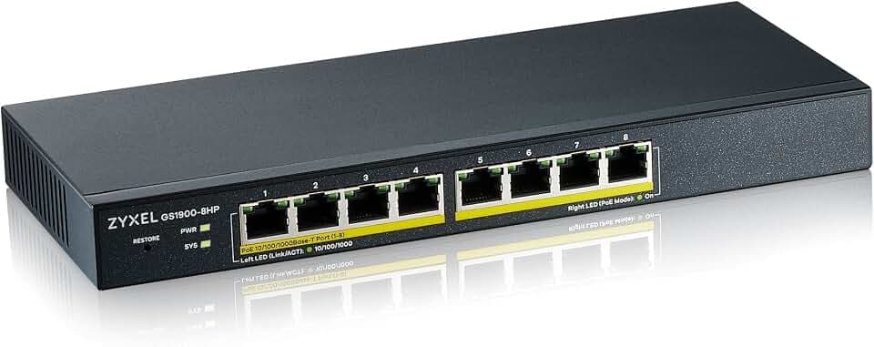 Zyxel Netzwerk Switch 8 Port | Smart Managed PoE+ | GS1900-8HP