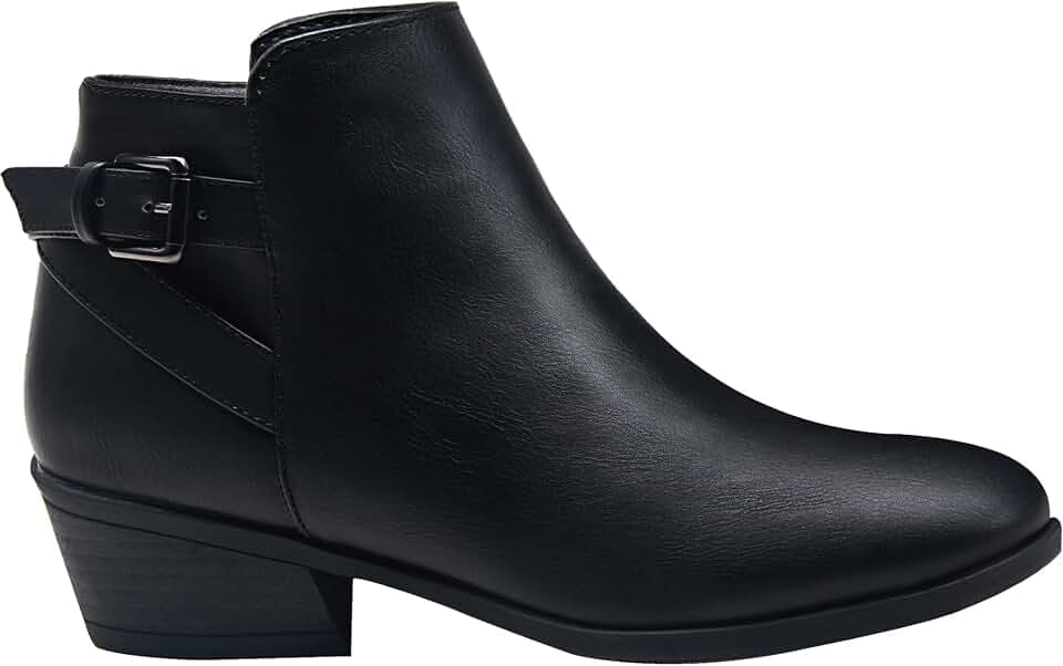 Vepose Women's Short Ankle Boots, Low Heel Round Toe Western Booties