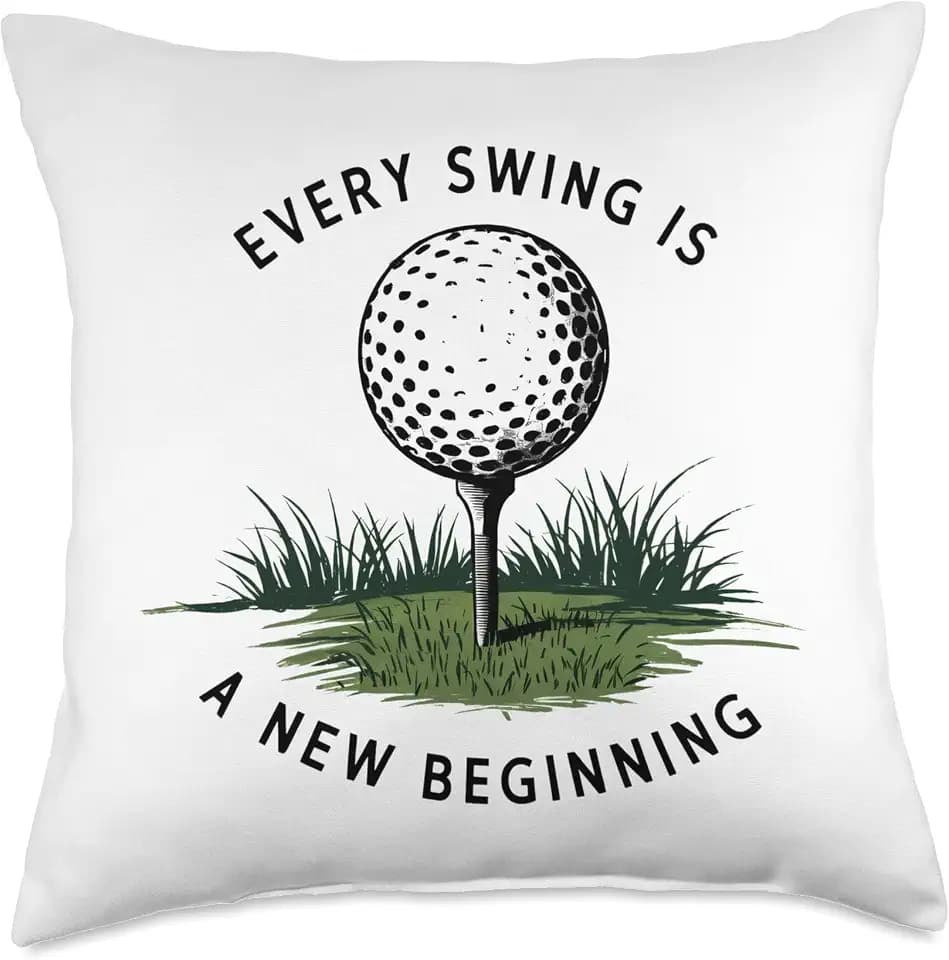 Every Swing Is A New Beginning Golf Throw Pillow