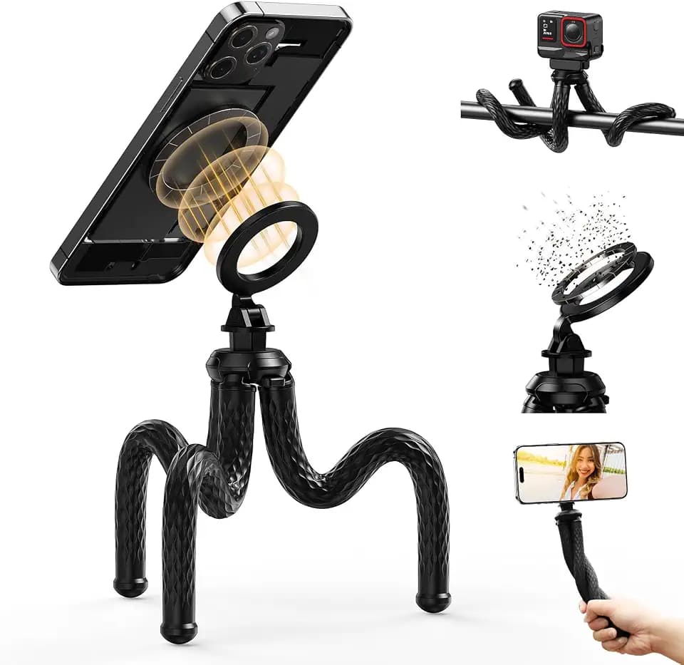 TELESIN Magnetisches 2-in-1 Handy-Stativ, Flexibles Smartphone-Tripod