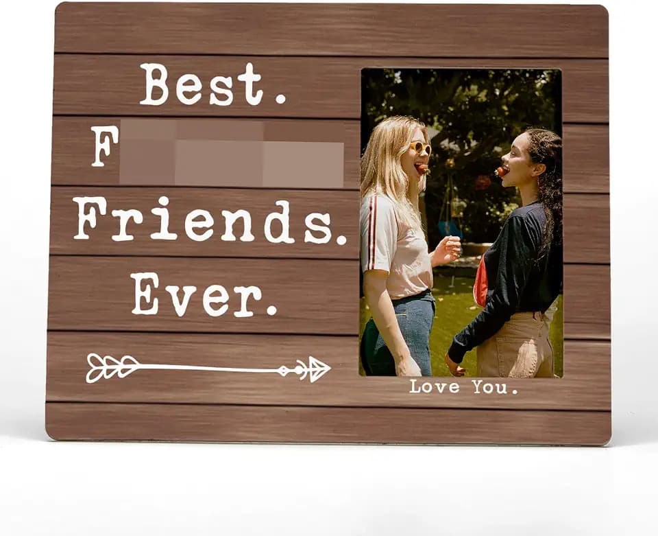 FONDCANYON Best Friends Ever Picture Photo Frame, Bestie Bff Friend Picture Frames, Best Friend Ever Gifts, Best Friend Friendship Gifts For Men Women Friends Birthday Christmas Girls(4x6 Inch Photo) (Color-1)