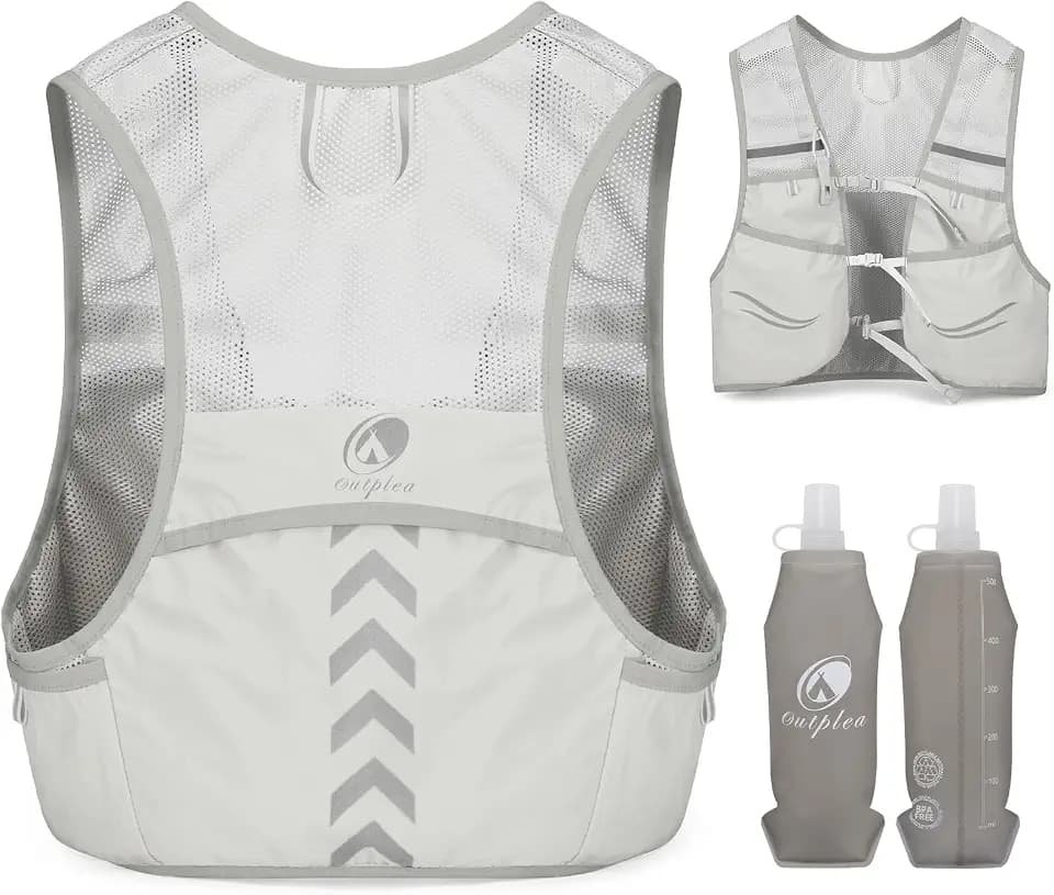 Hydration Running Vest with 2pcs 500ml/17oz Water Bottles, M/L