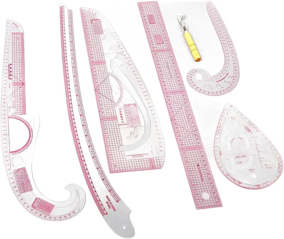 7pcs French Curve Ruler Set High Accuracy Complete Tools Sewing Rulers Set with Scale for Beginners Tailors Pattern Making