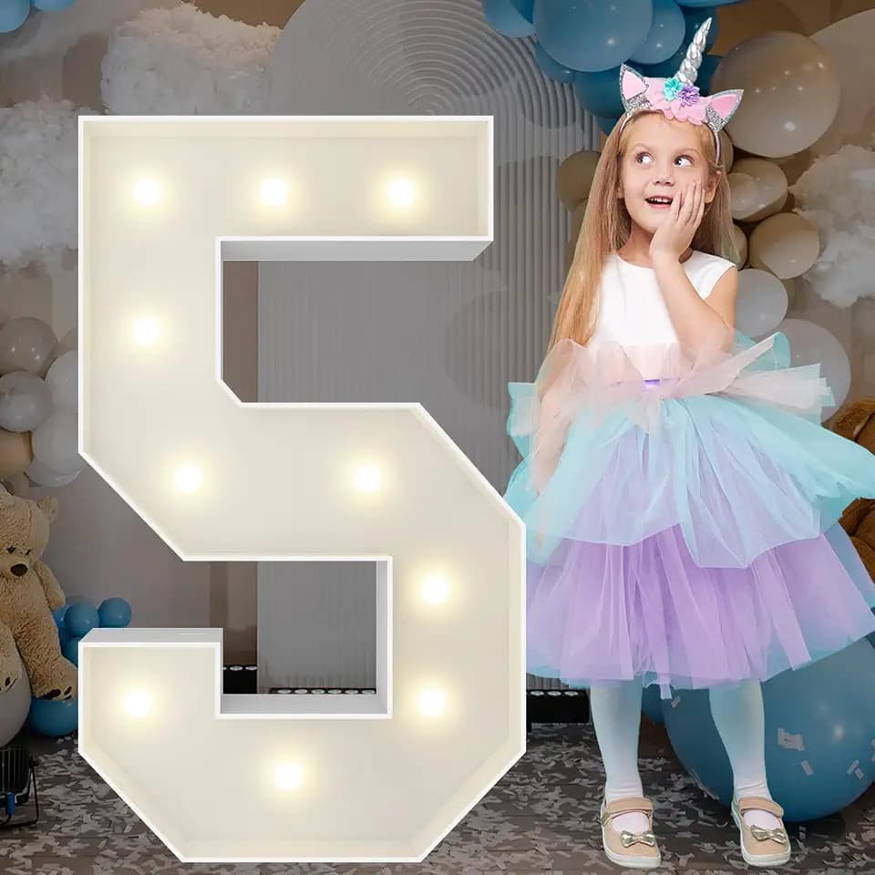 3FT Large Marquee Numbers, Light Up Numbers 5 for 5th Birthday Party Decor