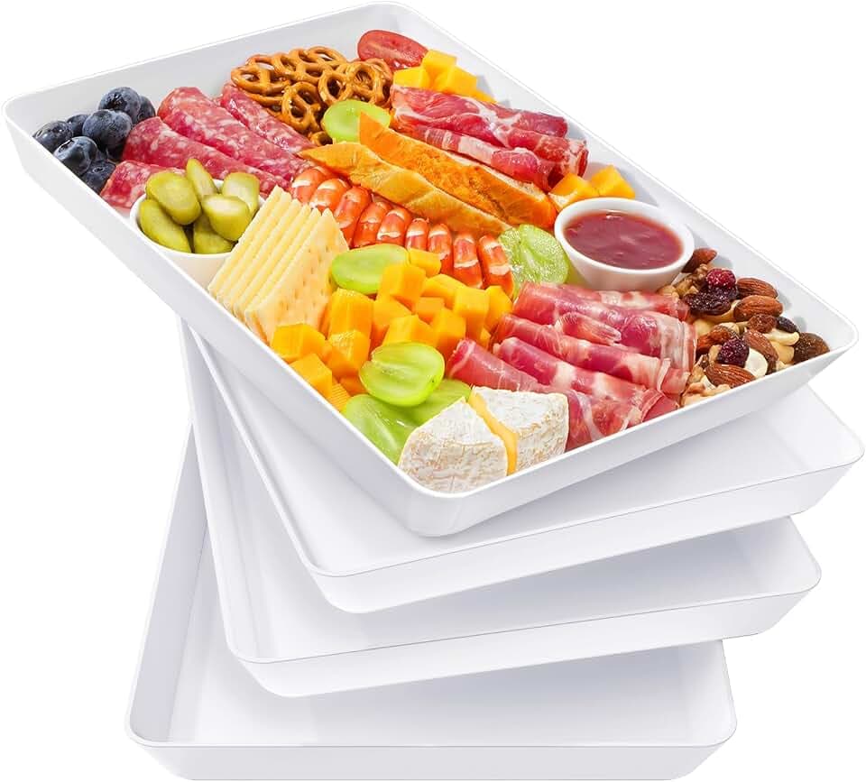 Lifewit 4 Pcs Extra Large Serving Trays for Party, 16" x 12" Food Platters