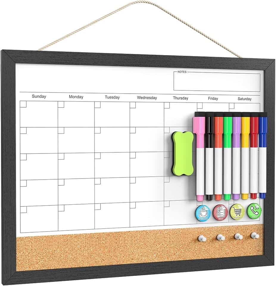 Tankee Dry Erase Calendar for Wall, 17x13 Hanging Whiteboard Calendar
