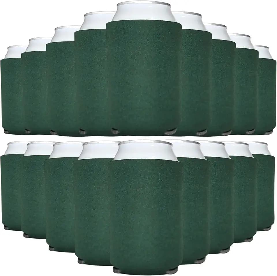 TahoeBay Blank Can Cooler Sleeves in Bulk, 12 oz, 50-Pack, Hunter Green