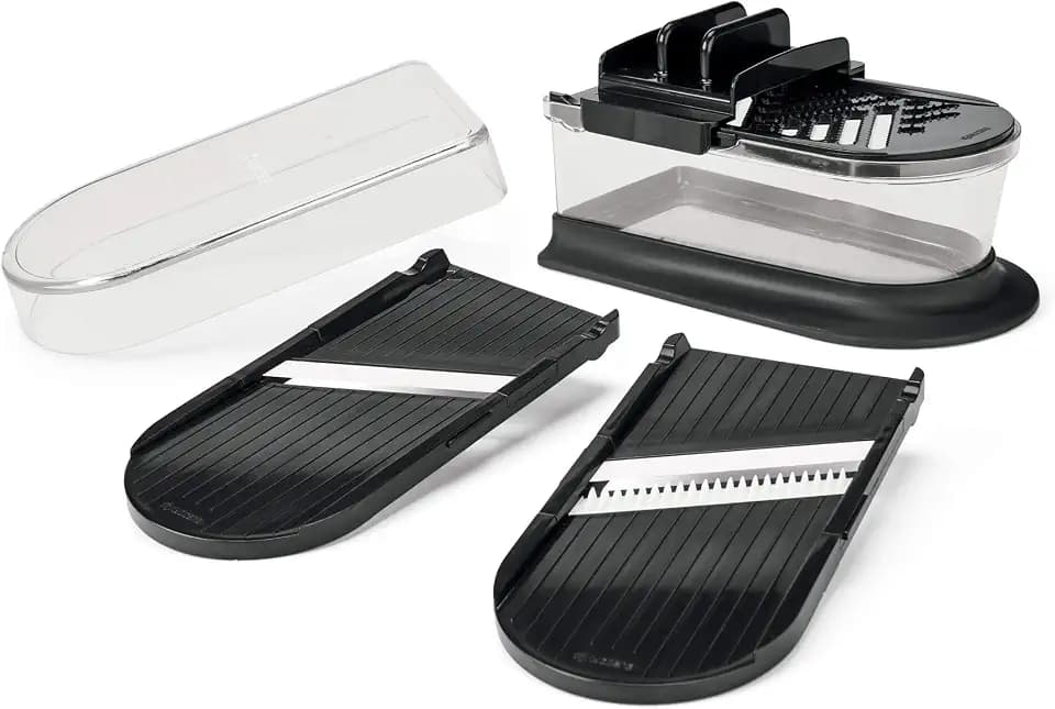 Kyocera Advanced Ceramics 6-Piece Mini Slicer Sets Inludes: Mandoline Slicer; Julienne Slicer; Grater; Storage Container; Handguard