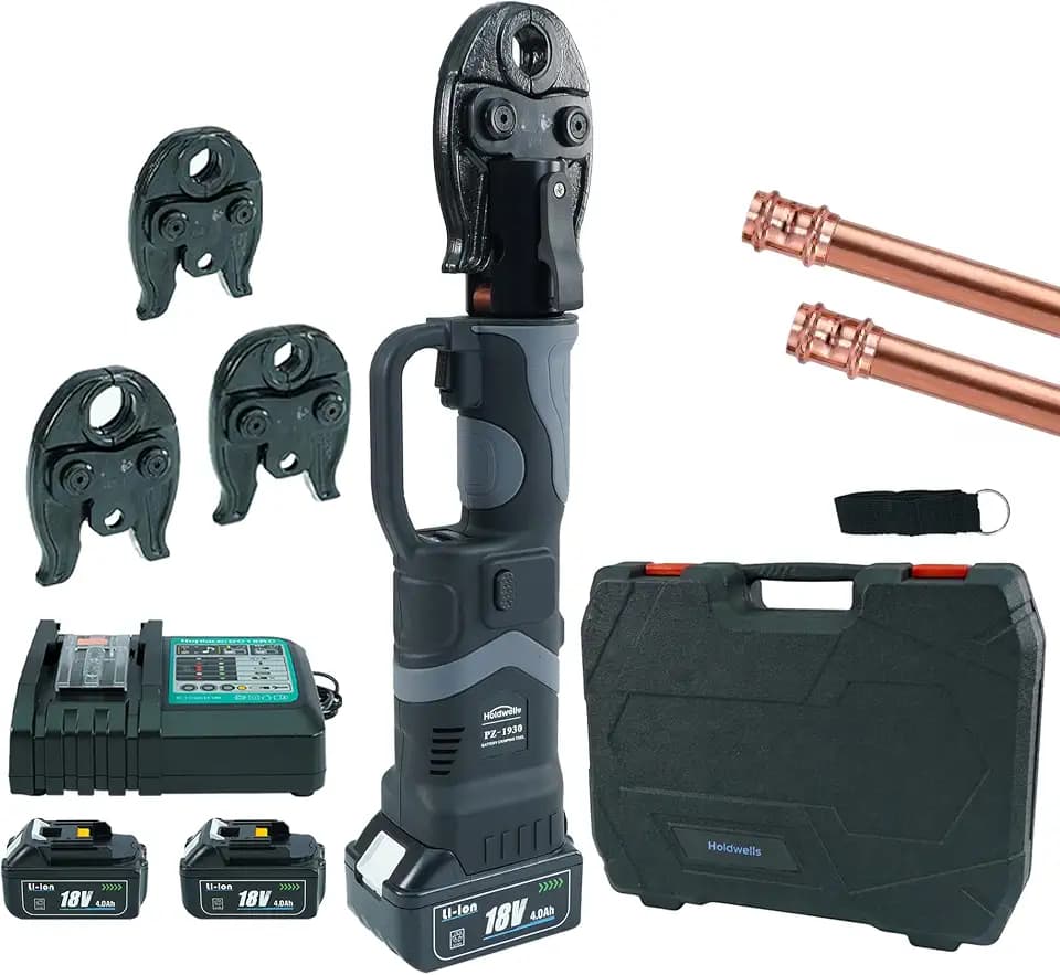 HoldwellS 18V Compact Copper Pipe Press Tool, 1/2"-1" VUS Jaws