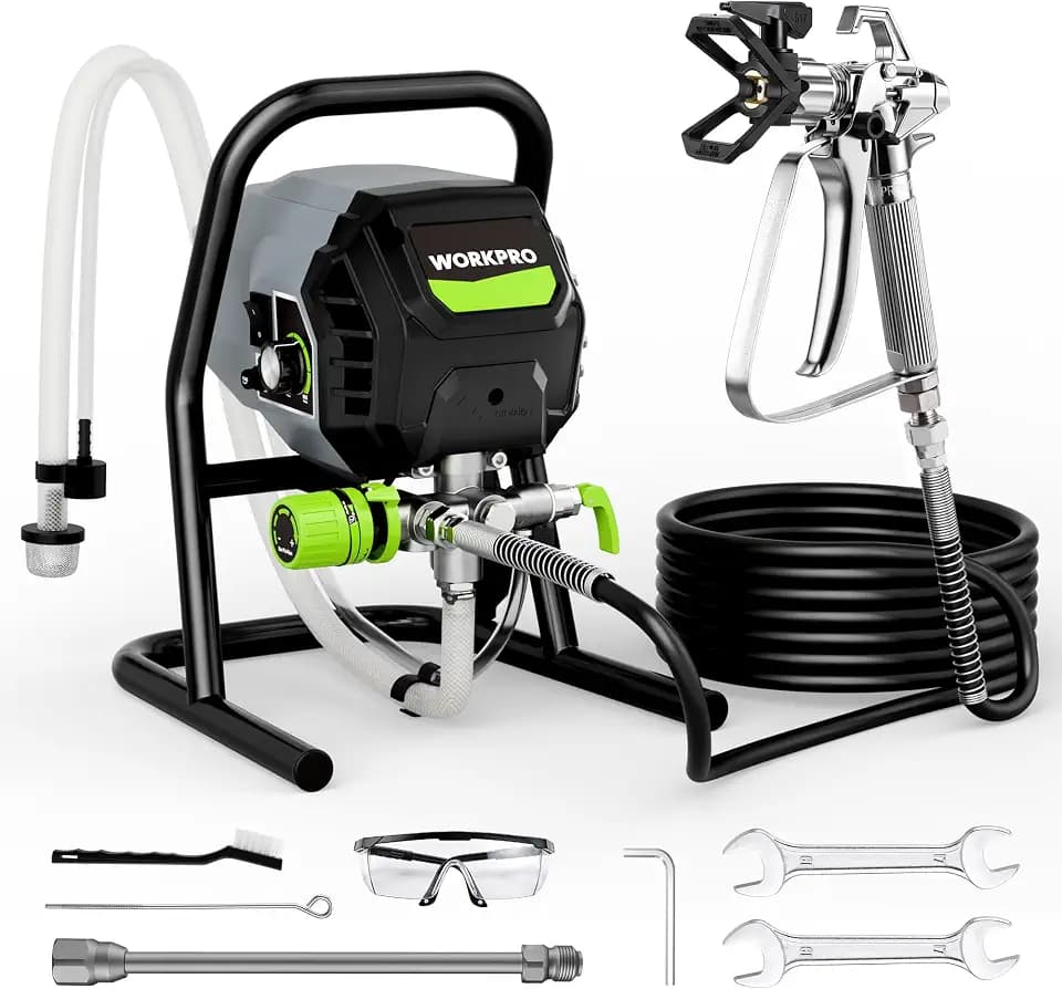 WORKPRO 700W Airless Paint Sprayer, 2900PSI High Efficiency