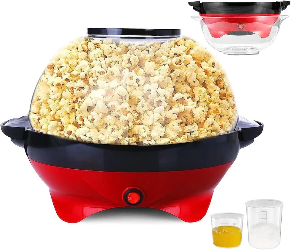 TLGREEN 6 Qt Popcorn Machine - 24 Cups, Stir Crazy Popcorn Popper Machine