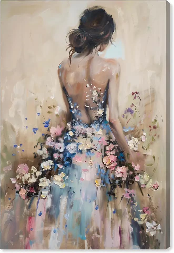 Art Remedy Dress in Spring Bloom Canvas Inspiring Women Protraits, Gallery Wrapped, 30" x 45"