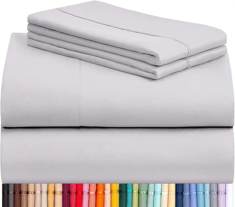 Queen Size Sheet Set, Cooling & Soft Deep Pocket Bed Sheets, 4PC