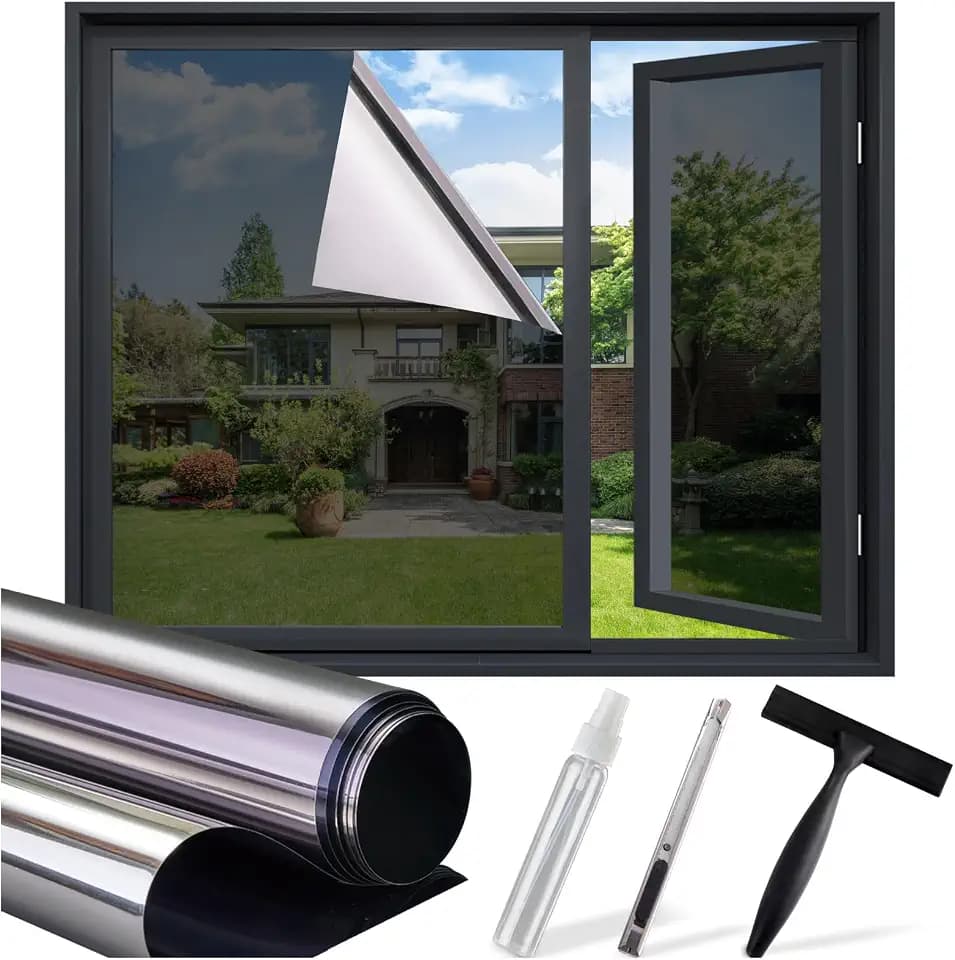 SUNBABY Window Privacy Film, One Way Mirror & Heat Blocking, 23.6"x118.1"