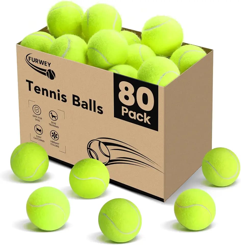 FURWEY Tennis Ball,6/12/24/36/40/80 Pack Training Balls,Dog Balls