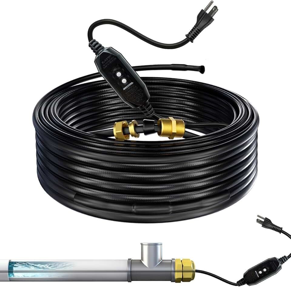 In-Line Pipe Heating Cable, 3W/FT Self-Regulating with GFCI 85ft