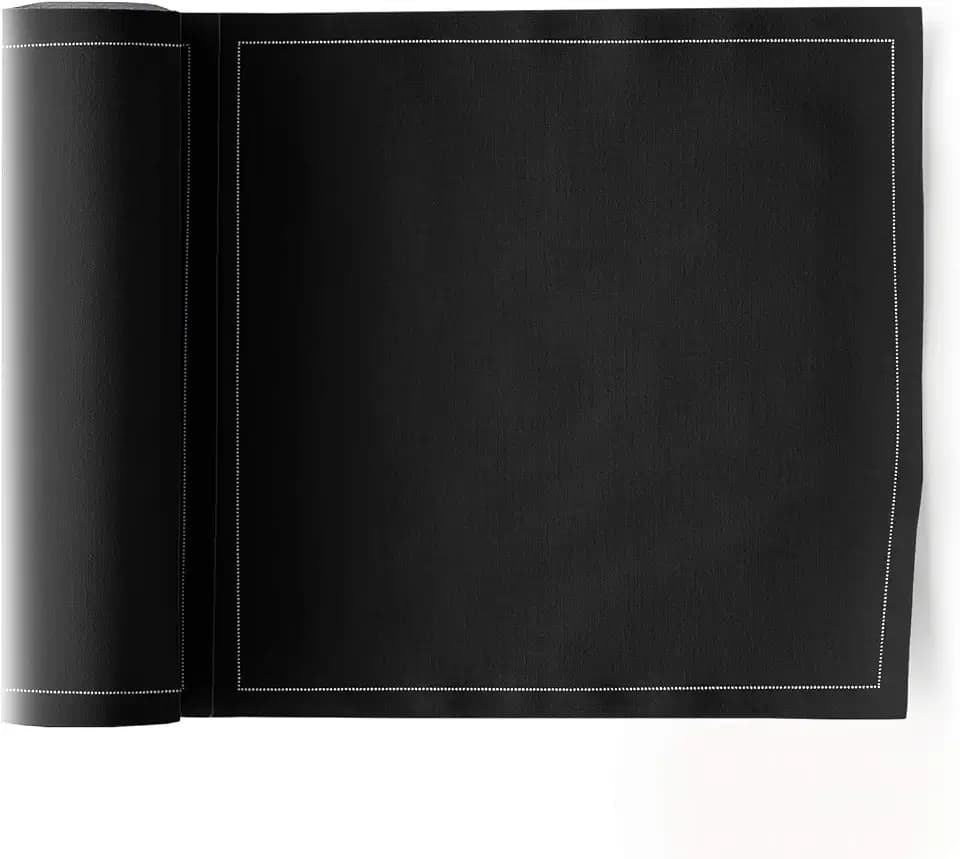 Cotton Luncheon Napkin - 25 Napkins per roll - Black