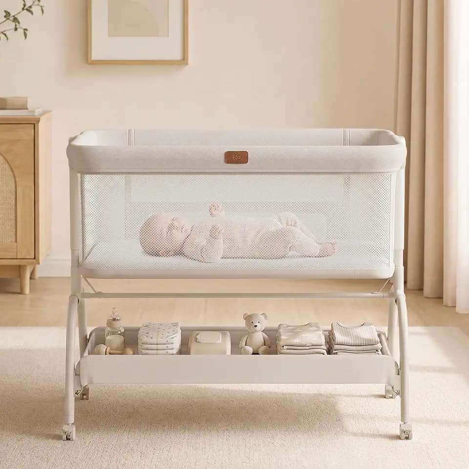 BabyBond Bassinet Bedside Crib, Stable & Safe, Anti-Reflux for Newborn