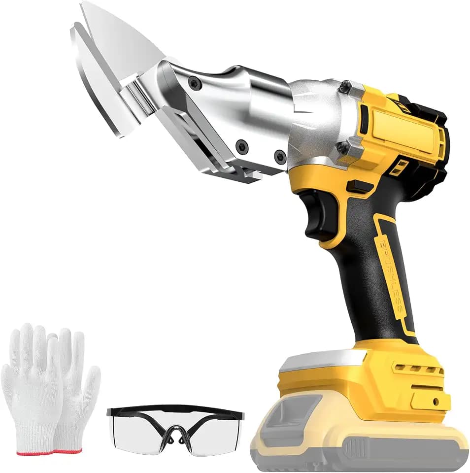 Cordless Metal Shears Compatible with De-Walt 20V Max Battery, Brushless Electric Sheet Metal Cutter for Cutting Stainless Sheet, Iron, Carpet, Leather, Cardboard (NO Battery)
