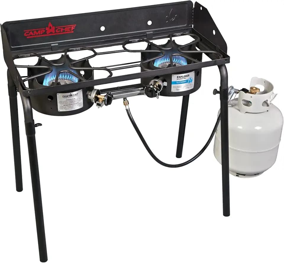 Camp Chef Explorer 2-Burner Outdoor Camping Stove – 60,000 Total BTUs