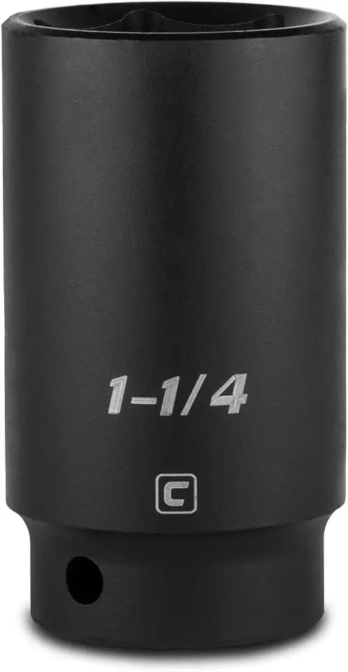 Capri Tools Deep Impact Socket, 1/2-Inch Drive, 6-Point, SAE (1-1/4-Inch)