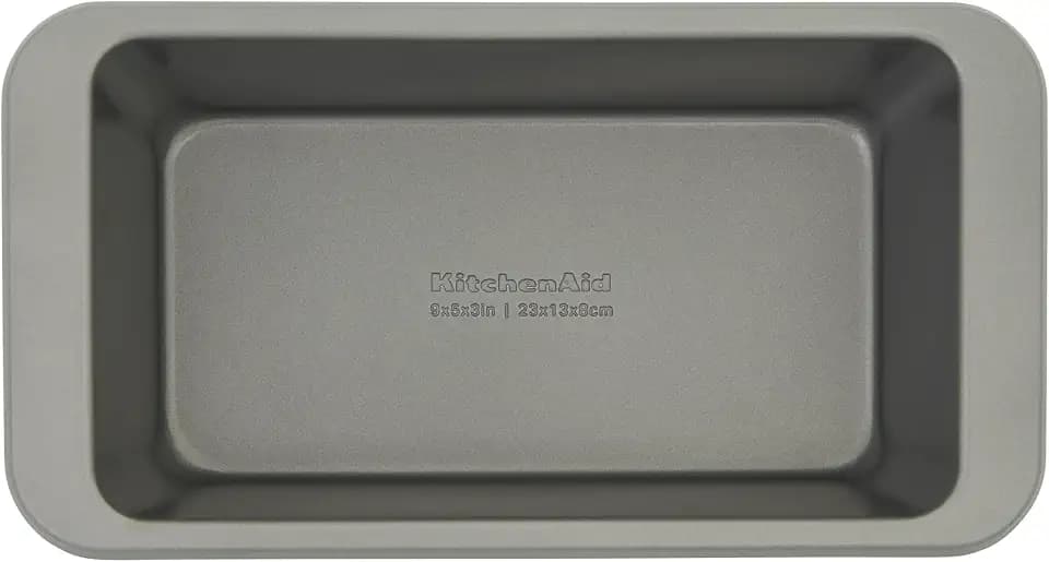 KitchenAid Nonstick Aluminized Steel Loaf Pan, Dishwasher Safe, 9 x 5 Inch, Contour Silver