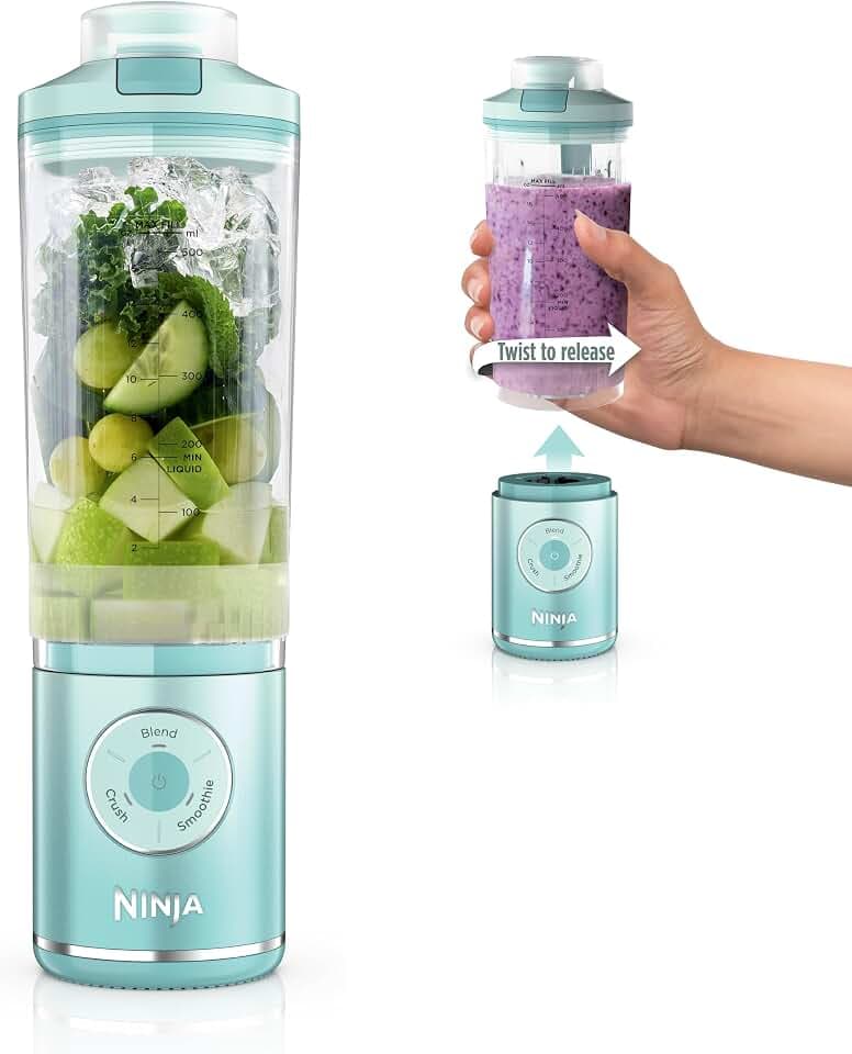 Ninja Blast Max Portable Blender, Twist & Go, 22oz, Sea Glass, BC251MT