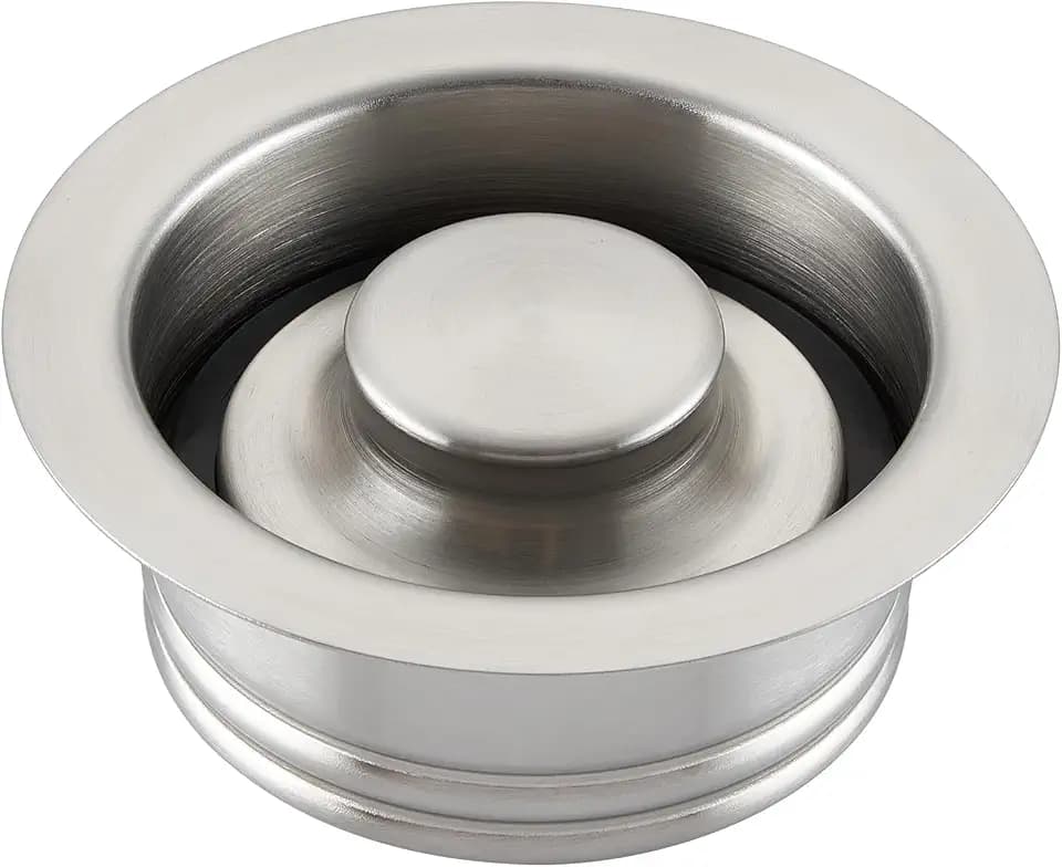 Luxier GD02-B Kitchen Sink Garbage Disposal Flange and Stopper in Brushed Stainless Steel