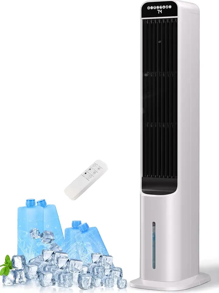Uthfy Portable Air Conditioners, 3-in-1 Swamp Cooler 4 Ice Packs, 4L Removable Water Tank, Remote