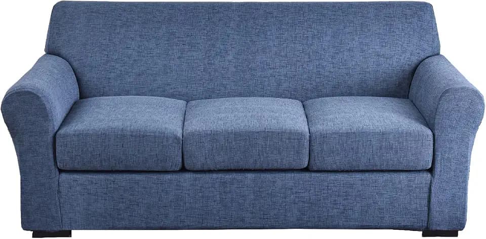 KRFOONN 4 Piece Stretch Sofa Couch Covers for 3 Cushion Couches, Large, A1