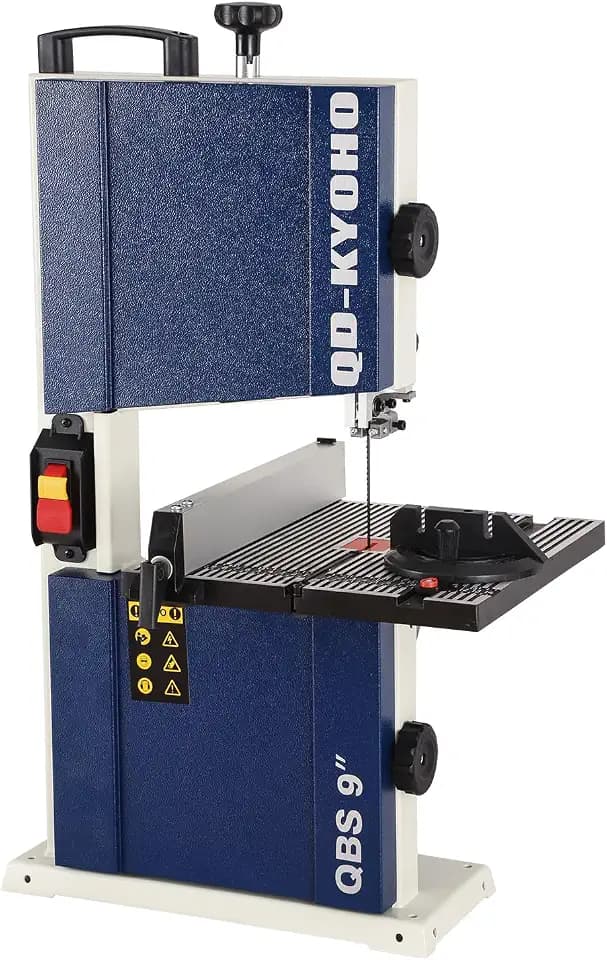 Band Saw, Portable 9-Inch Bandsaw for Woodworking, 2526 FPM Benchtop, 1/3 HP(output), 120 V 2.5-Amp Motor, Band Saws with Cast-Aluminum Worktable with Scale, Steel Bandsaws with Miter Gaug