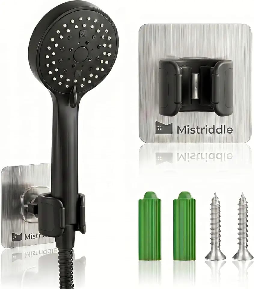 Mistriddle Shower Head Holder, Adjustable 360° Swivel, Anti-Scratch TPU