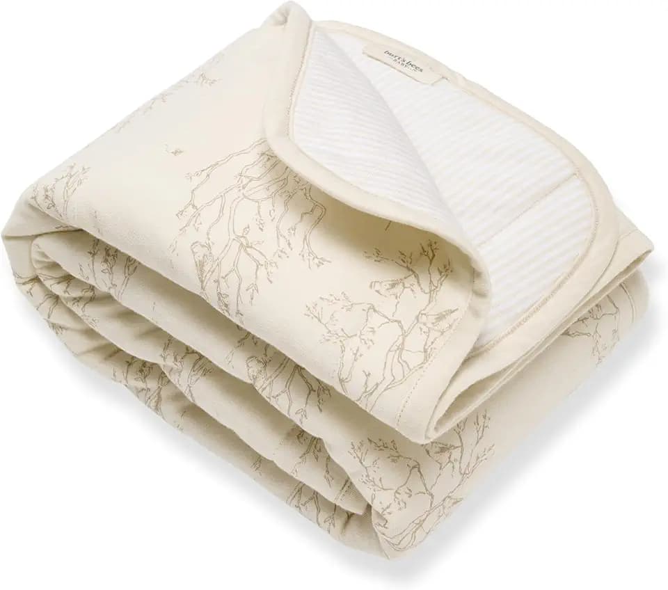 Burt's Bees Baby Organic Cotton Infant Reversible Blanket, Nursery Bedding