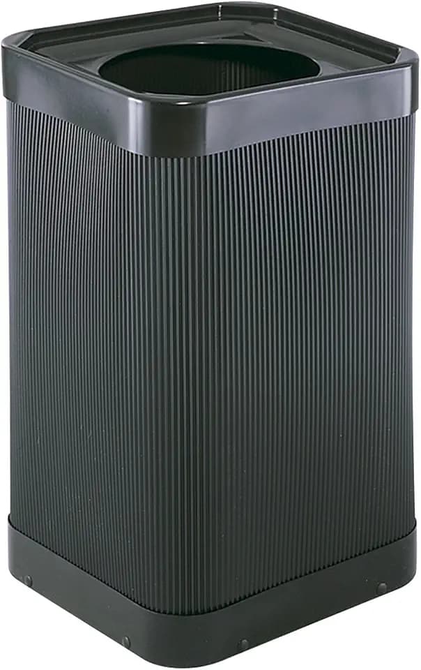 Safco At-Your-Disposal Trash Can, 38 Gallon Modern Plastic Garbage Can for Offices, Break Rooms, Indoor Use, Black