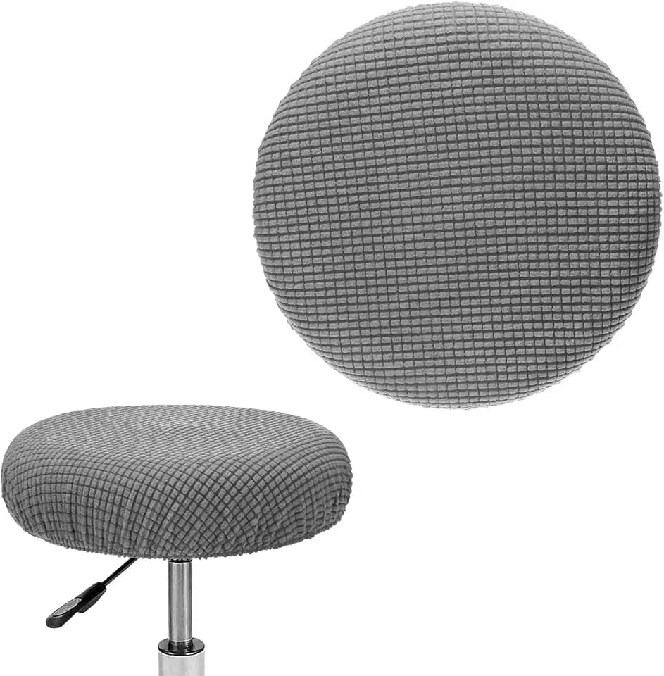 M METERXITY Bar Stool Covers Round for 12-14 Inch Polyester Gray