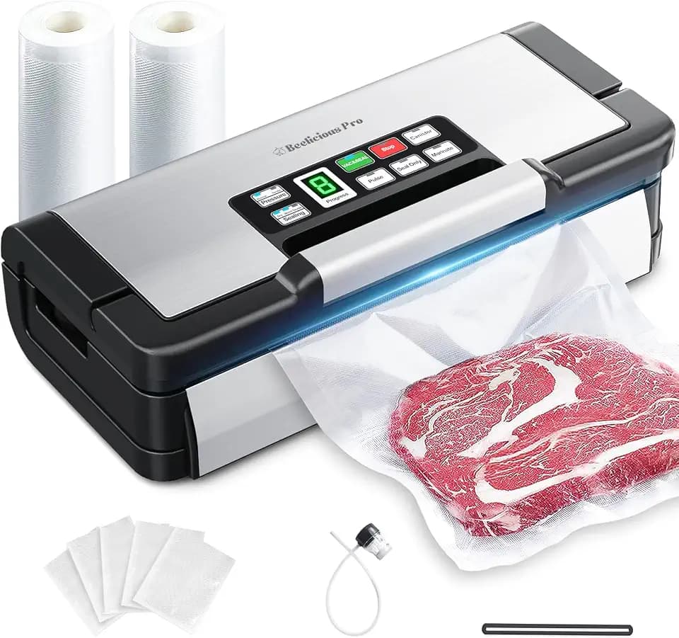 95kPa Vacuum Sealer Machine with AquaLock Technology, Dual-Pump Automatic Food Sealer for Dry & Moist Foods, Double Heat Seal, Built-in Cutter