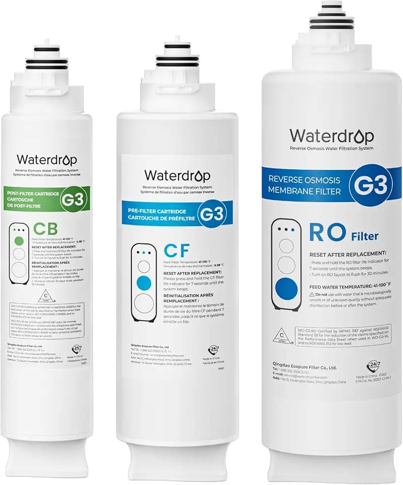 Waterdrop G3-CFCBRO Filter, Replacement for G3W 400 GPD RO System