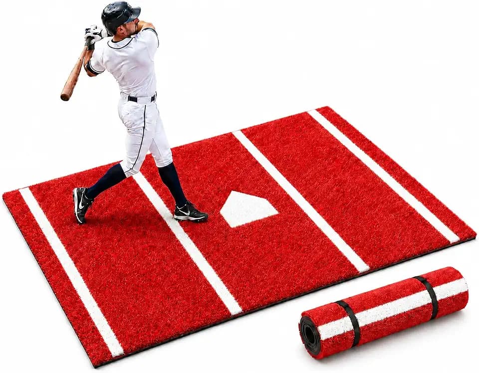 Baseball Softball Batting Mat with Home Plate 10 x 3.8 FT Turf Mat