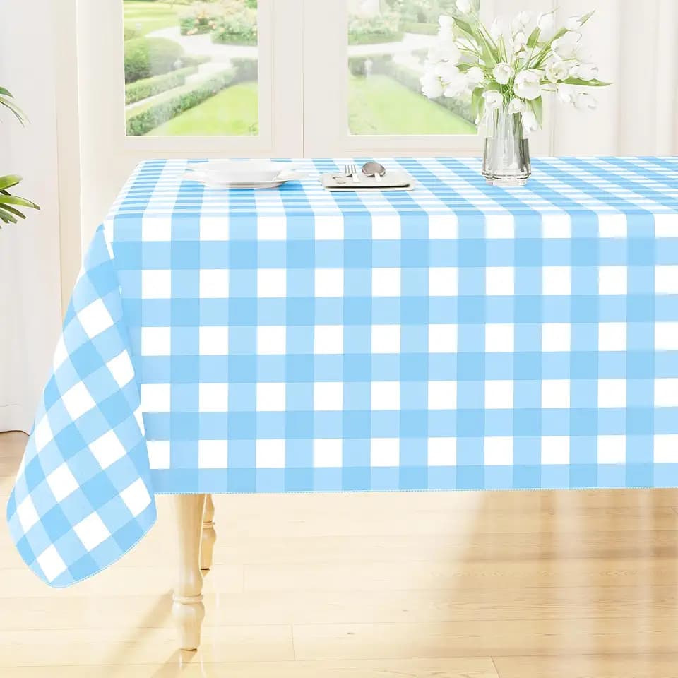 Smiry Picnic Table Cloth, Vinyl Tablecloths with Flannel Backing, 60"x102"