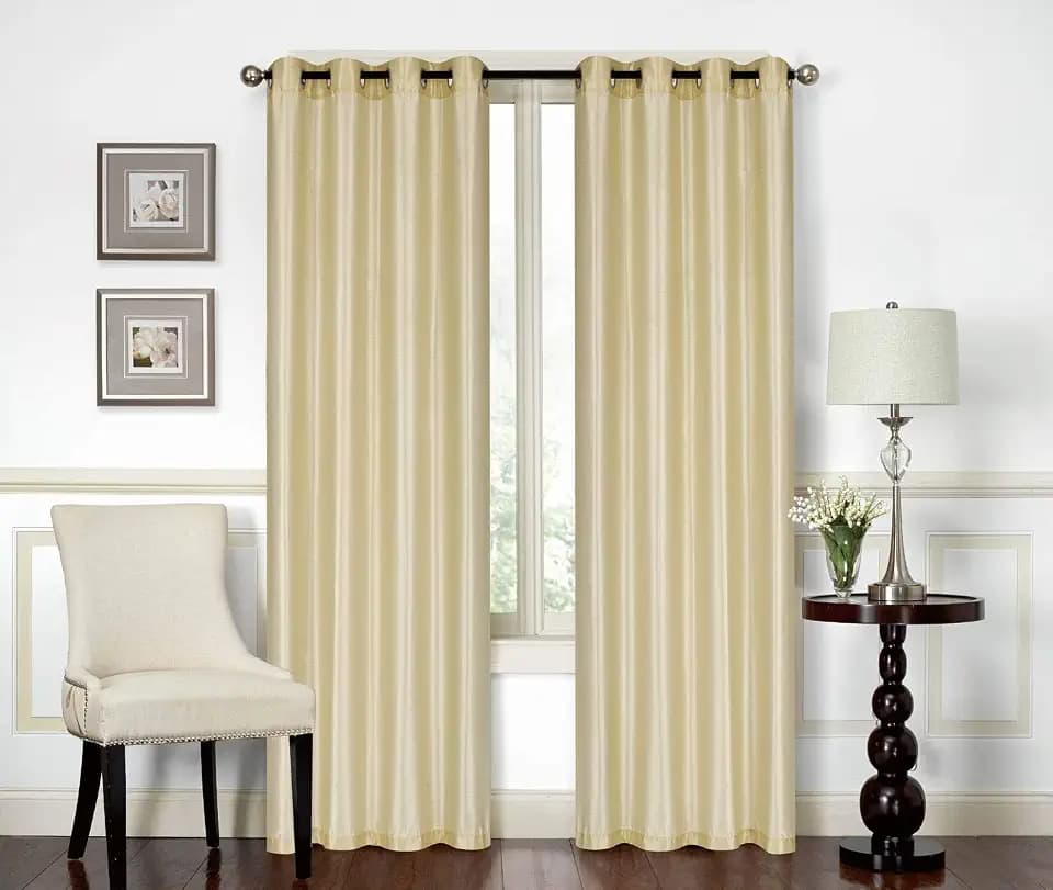 All American Collection New Elegant Modern Contemporary Solid Faux Silk Window Treatment Curtain (54" x 84", Gold Panel)