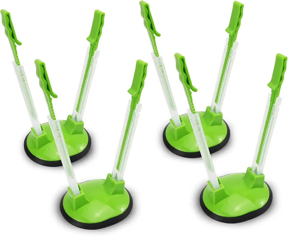 Ruibo Baggy Rack Holder For Food Prep/Ziplock Bag, Meal Planning/Plastic Freezer Bag Holders Stand, Green, Pack of 4-4 Pcs