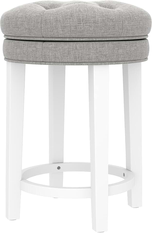 Hillsdale Krauss Backless Swivel Counter Height Stool, White