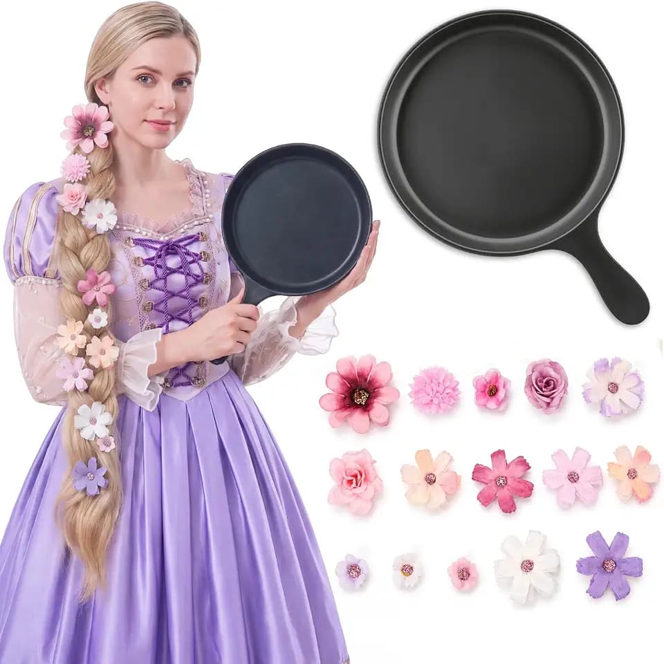 Halloween Princess Costume Accessory Set 1 Frying Pan 15 Decorative Flowers