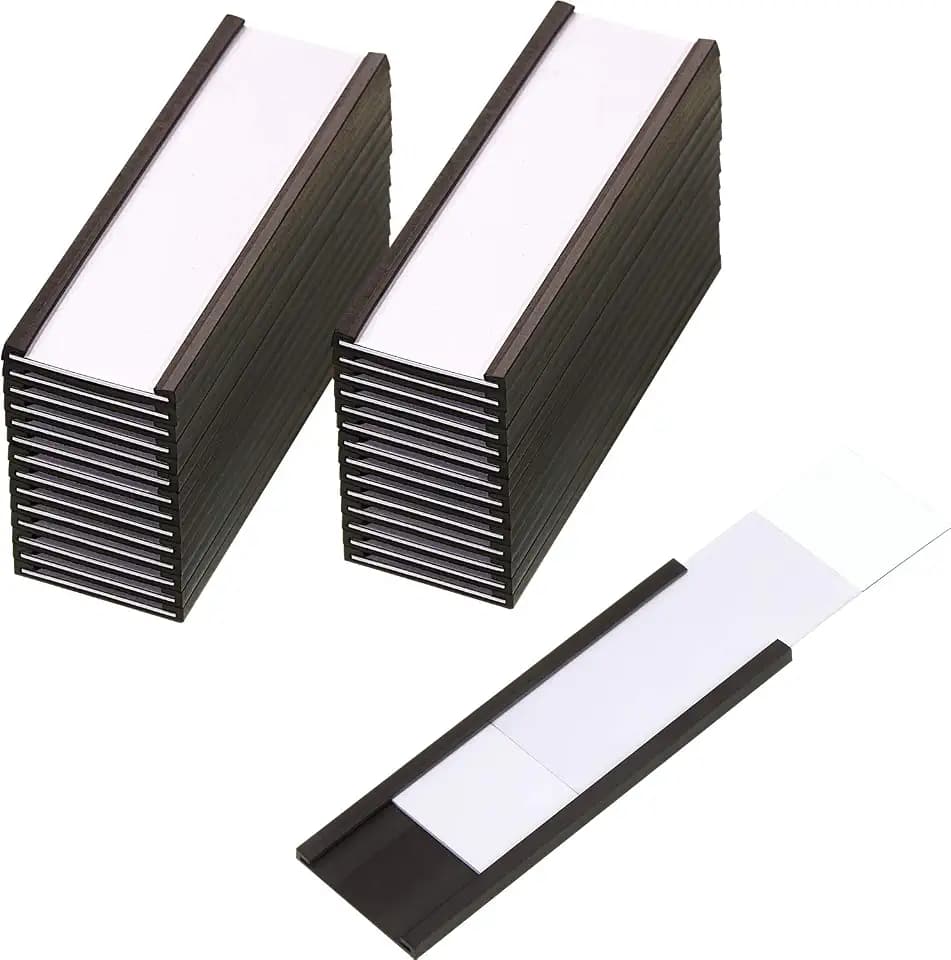 Outus 30 Pcs 3 x 1 Inch Magnetic Label Holders C Channel Locker Name Tags