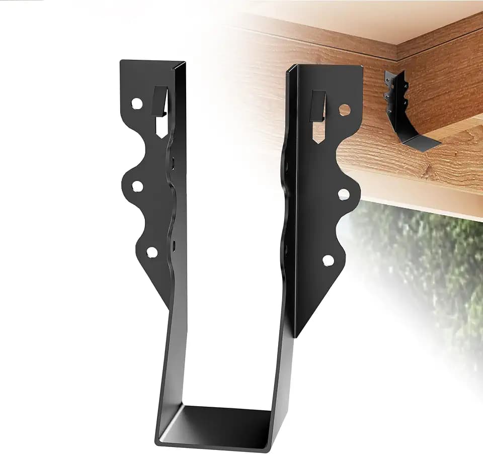 25 pcs 2x6 Joist Hangers Black 18 Gauge Face Mount Joist Hangers , 2x6 Brackets Fits Truss Connectors,Rafter Brackets for Floor Deck and Ceiling Joists Q235B Steel Black Powder Coated