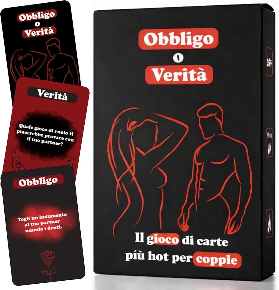 Obbligo o Verità Hot - Gioco di Carte Sexy per Coppie Adulti 18+ | Giochi Erotici Piccanti per Momenti Intimi | Idea Regalo San Valentino Originale per Lui e Lei | Truth or Dare