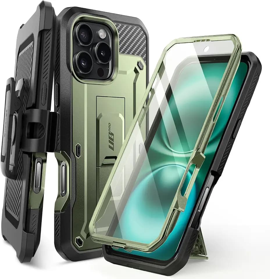 SUPCASE for iPhone 16 Pro Max Case with Screen Protector & Stand, Green