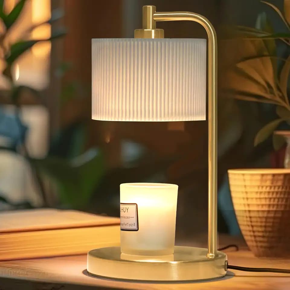 NITOWOLF Candle Warmer Lamp with Timer, Dimmable Wax Warmer Lamp Candle Lamp for Scented Candles with Bulbs, Mothers Day Gifts for Mom, Birthday Gifts for Women (Gold)