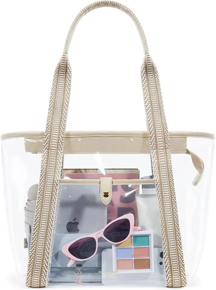 Missnine Clear Bag for Stadium Events, 12x6x12 Approved Tote Bag for Women