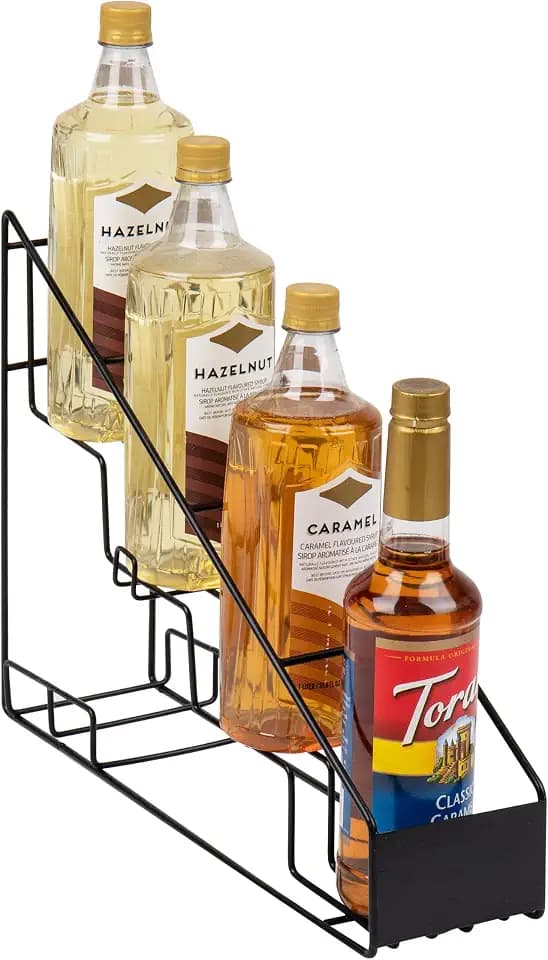 Mind Reader Coffee Syrup Station, Coffee Bar Accessories, Kitchen Countertop Organizer, Metal, 4.25"L x 17.25"W x 13"H, Black